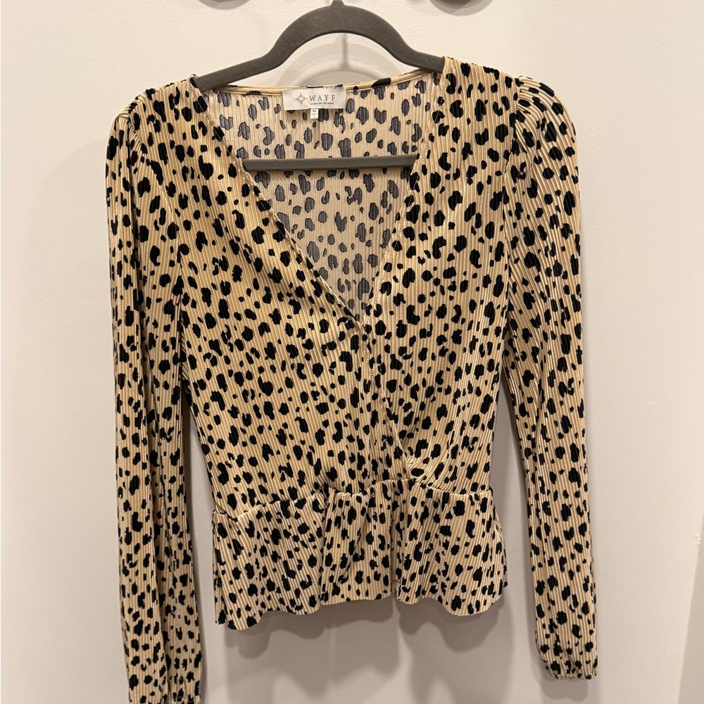 Wayf Women's Leopard Print Top - Black and Tan